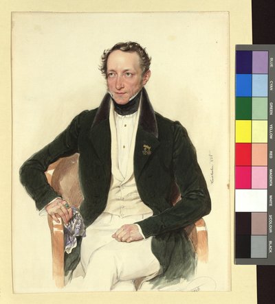 Portrait of the Poet and Theater Director Johann Ludwig Deinhardstein by Josef Kriehuber