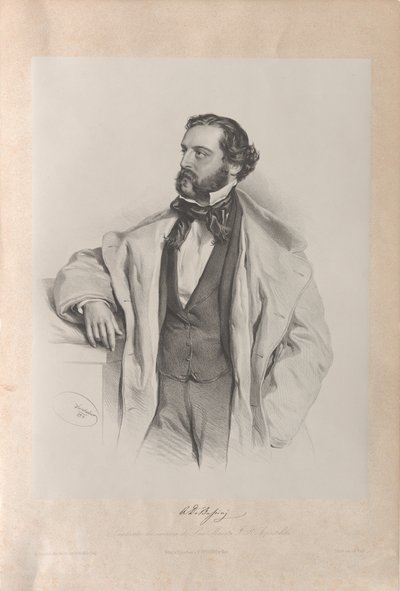 Portrait of the Opera Singer Achille De Bassini by Josef Kriehuber