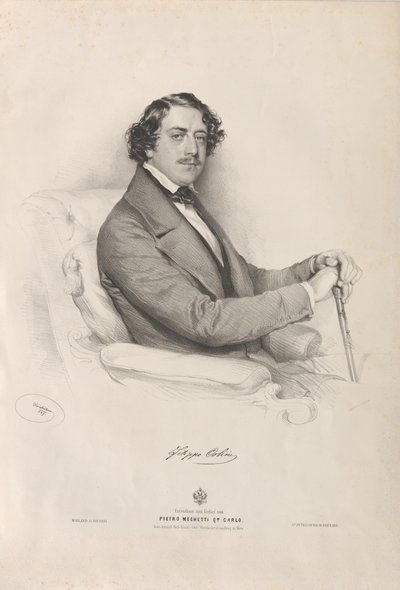 Portrait of the Opera singer Filippo Colini by Josef Kriehuber