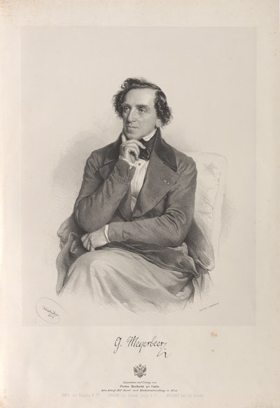 Portrait of the composer Giacomo Meyerbeer 1791-1864, 1847 by Josef Kriehuber