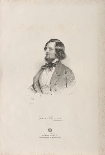 Portrait of the Flutist and Composer Giulio Briccialdi by Josef Kriehuber