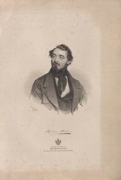 Portrait of the opera singer Napoleone Moriani 1808-1878, 1840 by Josef Kriehuber