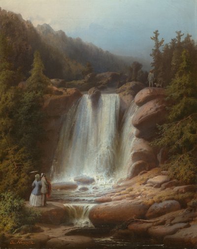 Waterfall of the Mumlava River in the Giant Mountains by Josef Matj Navrátil