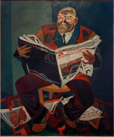 Man Reading the Newspaper by Josef Scharl