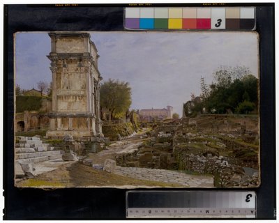 The Roman Forum With The Arch of Titus and The Colosseum by Josef Theodor Hansen