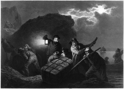 Smugglers on the Eastern Coast of Sweden by Josef Wilhelm Wallander