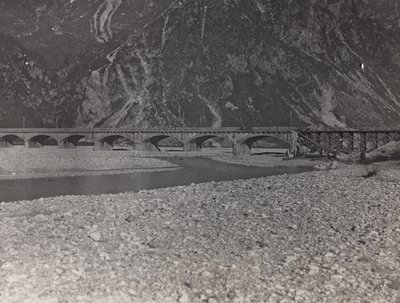 Military bridge over the Ta by Josef Zohles
