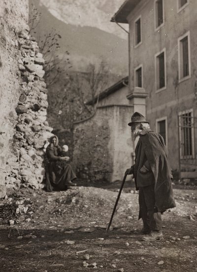 Old man on a country road by Josef Zohles
