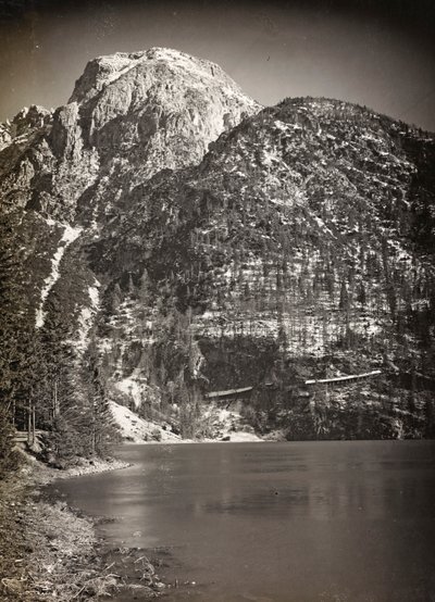 Lake Predil (or Raibl) (b/w photo) by Josef Zohles