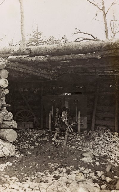 Shack with cannon (b/w photo) by Josef Zohles