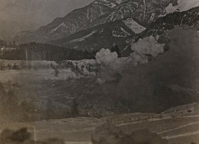 Album: My World War Memories of the South-Western Front in Carinthia, Italy, Trentino-Alto Adige 31/03/1915-12/11/1918: Bombings (b/w photo) by Josef Zohles