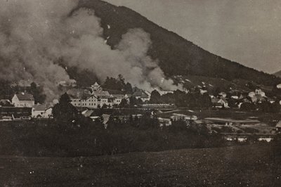 Album "Meine weltkriegs - Erinnerungen South-West Front (Carinthia, Italy, South Tyrol) 31/03/1915-12/11/1918 - Josef Zohles Wien": bombings in Tarvisio by Josef Zohles