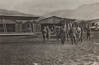 Album: My World War Memories of the South-Western Front in Carinthia, Italy, Trentino-Alto Adige 31/03/1915-12/11/1918: Airfield (b/w photo) by Josef Zohles
