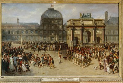 Military review in front of the Tuileries palace, Paris, in 1810 by Joseph-Louis-Hippolyte Bellange