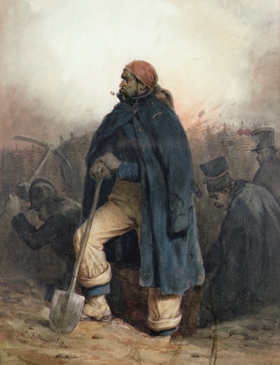 Soldier with a Spade by Joseph Louis Hippolyte Bellange