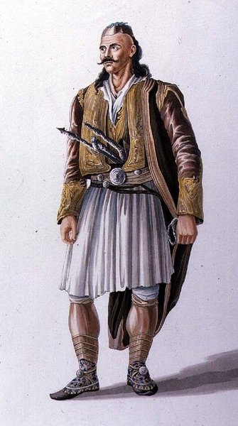 Captain of Suliote Albanians, illustration from Canto II of 
