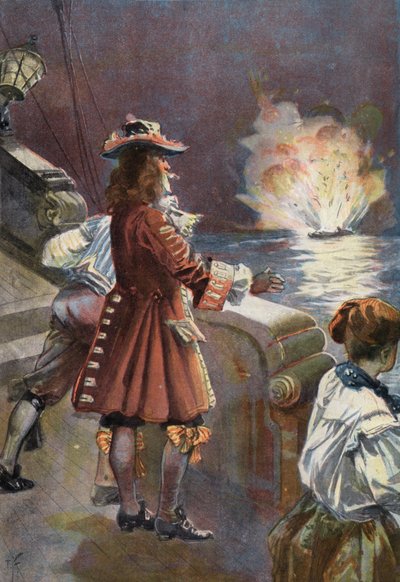 Robinson Crusoe: The ship blew up in the air by Joseph (after) Finnemore