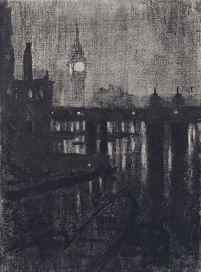 Clock Tower, Night by Joseph (after) Pennell