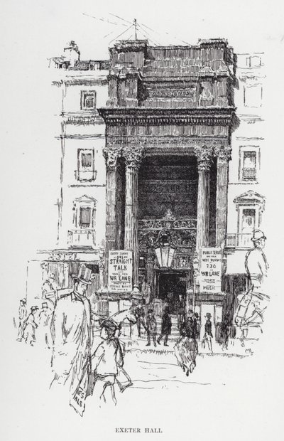 Exeter Hall by Joseph (after) Pennell