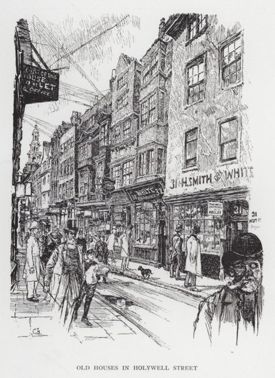 Old Houses in Holywell Street by Joseph (after) Pennell