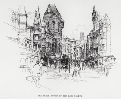 The Clock Tower of the Law Courts by Joseph (after) Pennell