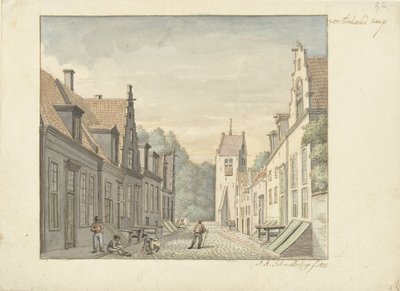 Street in the Village of Oosterland on Duiveland by Joseph Adolf Schmetterling