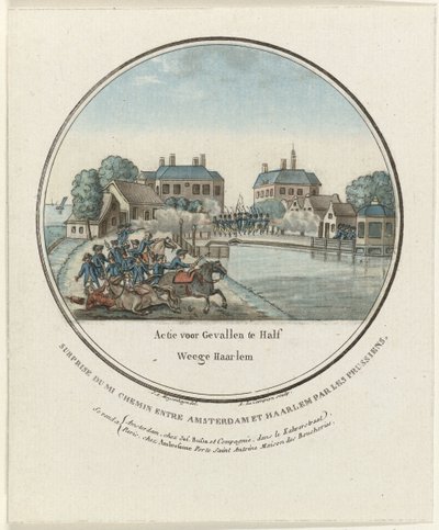 Attack at Halfweg, 1787 (French Plates of the Prussian Attacks near Amsterdam in 1787 series) by Joseph Alexandre Le Campion