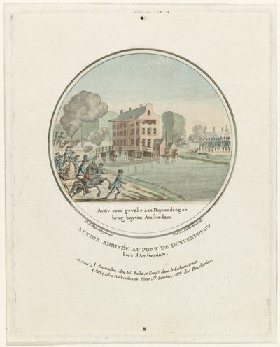 Attack at the Duivendrecht Bridge, 1787 (French Plates of the Prussian Attacks Near Amsterdam in 1787) by Joseph Alexandre Le Campion