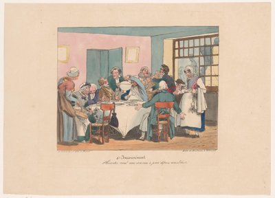 Company at Table Fasting by Joseph Ambroise Jobard