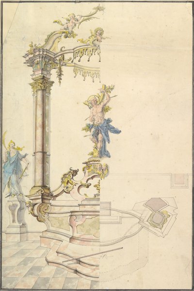 Design for an Altarpiece with a Figure of St. Sebastian by Joseph Anton Feuchtmayer
