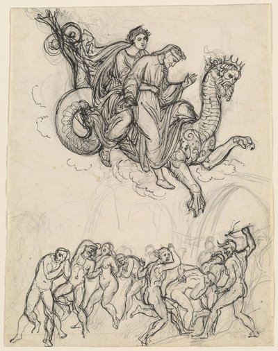 Dante and Virgil Riding on the Back of Geryon by Joseph Anton Koch