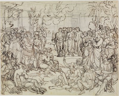 Dante and Virgil with the Heathens in Limbo (Dante Inferno, Canto 4, V 52) by Joseph Anton Koch