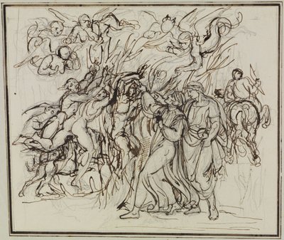 Dante and Virgil in the Forest of Suicides (Dante Inferno, Canto 13, V 31) by Joseph Anton Koch