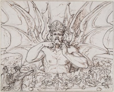 Lucifer in the Center of Hell. Illustration to the Divine Comedy by Dante Alighieri, ca 1803 by Joseph Anton Koch