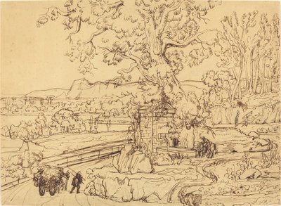 The Roman Campagna with an Ancient Fountain by Joseph Anton Koch