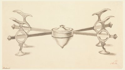 Design for a Dish Stand with Extending Arms and a Small Spirit Lamp by Joseph Anton Seethaler Ii