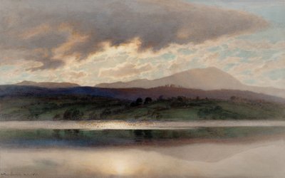 Sunset over Esthwaite Water by Joseph Arthur Palliser Severn
