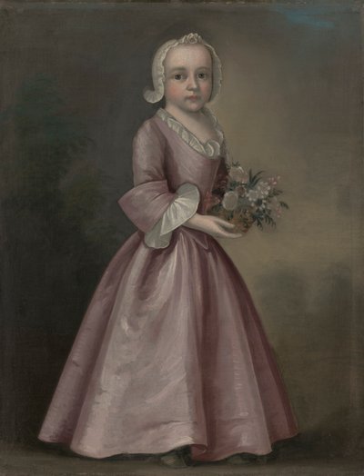 Little Girl Holding Flowers by Joseph Badger