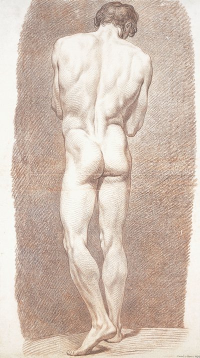 Study of a Male Nude, seen from Behind, 1774 by Joseph Benoît Suvée