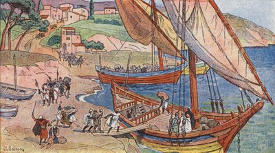Saracens pillaging on the shores of the Mediterranean by Joseph Beuzon