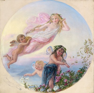 A Sylph and her Fairy Attendants Besprinkling the Early Morning Dew by Joseph Bouvier