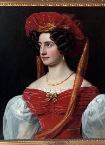 Portrait of Woman with Red Hat by Joseph Carl Stieler