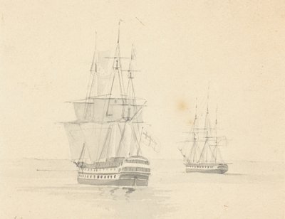 Frigate and Corvette, Stern Forward by Joseph Cartwright