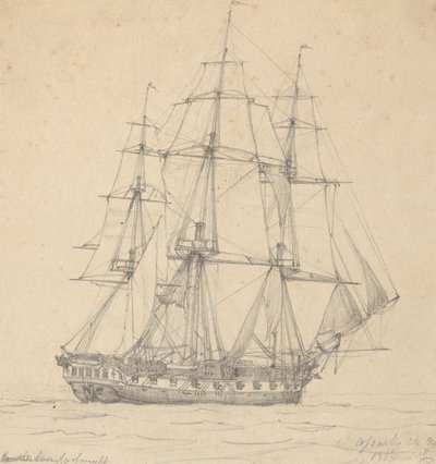 Single Frigate, Stern Forward 1813 by Joseph Cartwright
