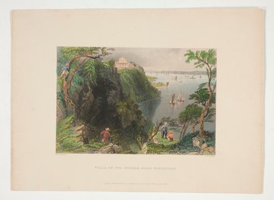 Villa on the Hudson, Near Weehawken, Illustration for Nathaniel Parker Willis by Joseph Clayton Bentley