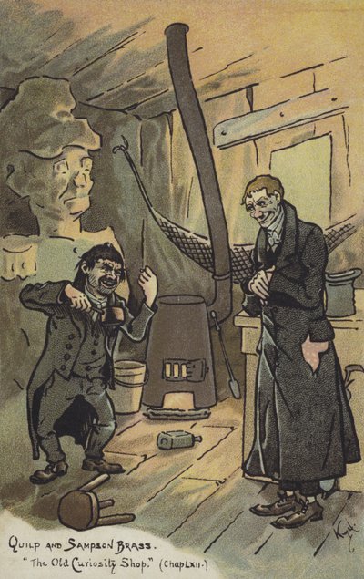 Quilp and Sampson Brass, The Old Curiosity Shop by Joseph Clayton Clarke