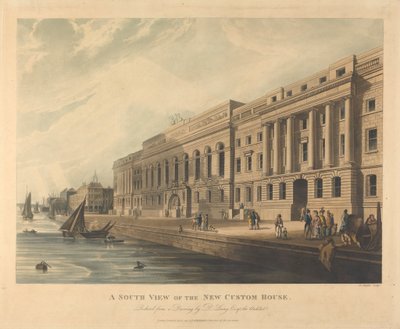 A South View of the New Customs House by Joseph Constantine Stadler