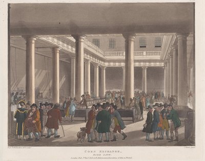 Corn Exchange, Mark Lane, September 1, 1808 by Joseph Constantine Stadler