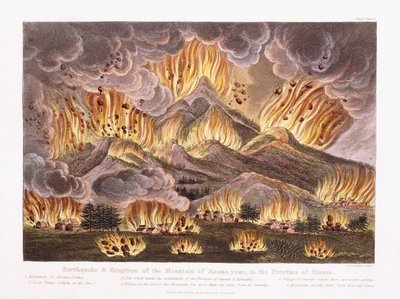 Earthquake and Eruption of the Mountain Asama-yama in the Province of Sinano by Joseph Constantine Stadler