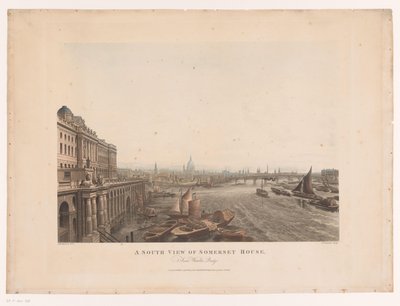 A South View of Somerset House, from Waterloo Bridge by Joseph Constantine Stadler